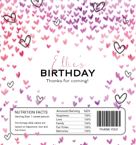 Confetti Heart CHOCOLATE WRAPPER: Confetti Heart CHOC WRAPPER