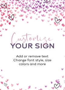 Confetti Heart TABLE SIGN design preview