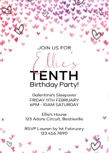 Confetti Heart INVITATION design preview