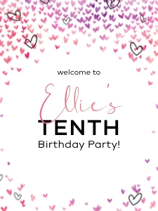 Confetti Heart WELCOME SIGN 18x24 BDay: Confetti Heart WELCOME SIGN