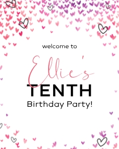 Confetti Heart WELCOME SIGN 16x20: Confetti Heart WELCOME SIGN