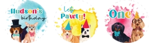 Dog Pawty CUPCAKE TOPPERS: Dog Pawty CUPCAKE TOPPERS