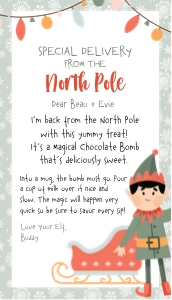 Christmas Elf Modern TAG Choc Bomb: Christmas Elf Mod TAG Arriv. Choc Bomb Elf