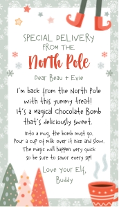 Christmas Elf Modern TAG Choc Bomb Mug: Christmas Elf Mod TAG Arriv. Choc Bomb Mug