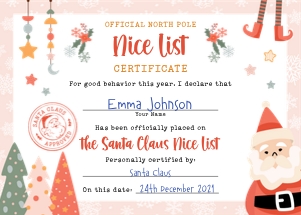 Christmas Elf Girl NICE LIST CERT.: Christmas Elf Girl BUNDLE x5 Return Arrival