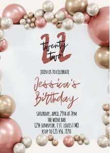 Rose Gold Balloons design preview