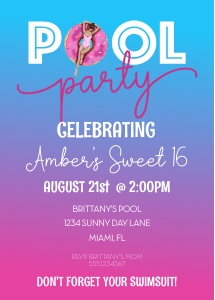 ombre pool party - donut float design preview