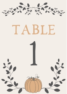 little pumpkin - table numbers design preview
