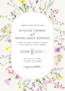 delicate wildflower - wedding  invite design preview