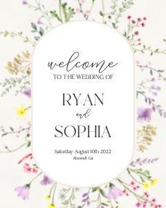 delicate wildflower - wedding welcome sign design preview