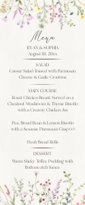 delicate wildflower - wedding menu design preview