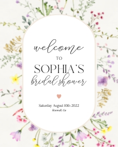 delicate wildflower - bridal shower welcome sign design preview