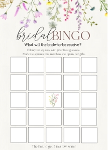 delicate wildflower - bridal shower games bundle design preview