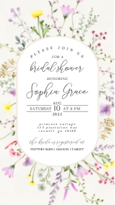 delicate wildflower - bridal shower invite design preview