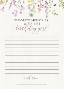 delicate wildflower - memories with birthday girl design preview