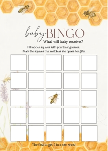 honey bee - baby shower games design preview
