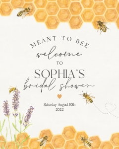 honey bee - bridal shower welcome sign design preview