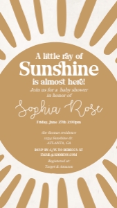 sunshine - baby shower evite: sunshine - baby shower invite