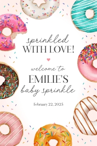 donut - baby sprinkle welcome sign design preview