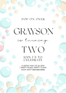 Bubbles Invitation: Bubbles Invitation Shopify