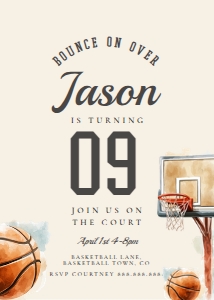 Basketball Birthday Invitation 3: Basketball Birthday Invitation 3 shopify