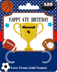 sports themed money / voucher gift cards: 1293009549