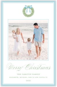 Watercolor Wreath A9 Christmas Card design preview