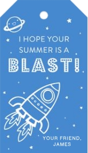 Blue Ice Cream Truck Gift Tag - End of Year Class Party design preview