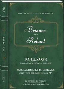 Wedding Invitation, Book, Literary - Forest: Wedding Invitation, Book Literary Library