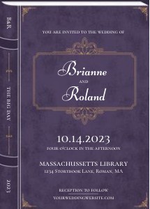 Wedding Invitation, Book, Literary - Dusk: Wedding Invitation, Book Literary Library