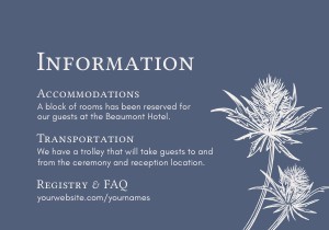 Thistle, Information: Thistle Wedding Invitation SUITE