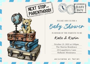 Baby Shower Invitation, Vintage Travel: Baby Shower Invitation, Vintage Travel