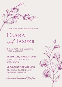 Sweet Pea Wedding Invitation: Sweet Pea Wedding Invitation SUITE