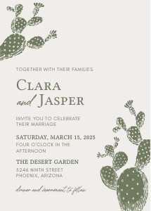 Blooming Cactus, Wedding Invitation: Blooming Cactus Wedding Invitation SUITE