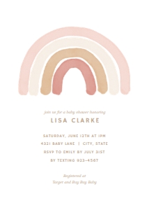 Baby Shower Invitation - Rainbow - 1001: Baby Shower Invitation - Rainbow - 1001