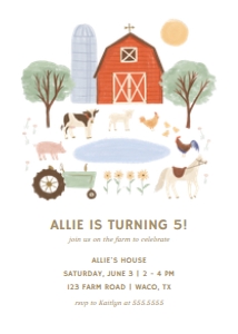 Birthday Invitation - On the Farm - 9997: Birthday Bundle (Any Age) - Farm - 9997