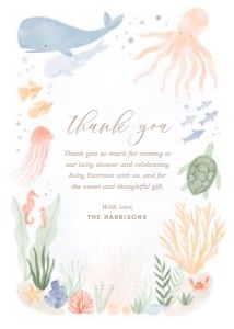 Flat Thank You Card - Under the Sea - 1002: Flat Thank You Card - Under the Sea - 1002