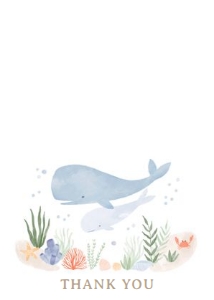 Folded Thank You Card - Under the Sea - 1002: Folded Thank You Card - Under the Sea - 1002