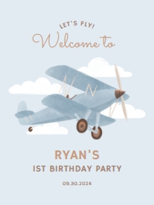 Welcome Sign (18x24) - Biplane - 9995: Birthday Bundle (Any Age) - Biplane - 9995