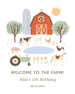 Welcome Sign (16x20) - On the Farm - 9997: Birthday Bundle (Any Age) - Farm - 9997