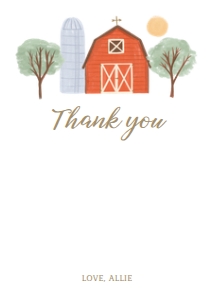 Thank You Card - On the Farm - 9997: Birthday Bundle (Any Age) - Farm - 9997