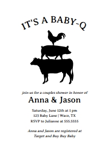 Baby Shower Invitation - Baby Q - 1025: Baby Shower Invitation - Baby Q - 1025