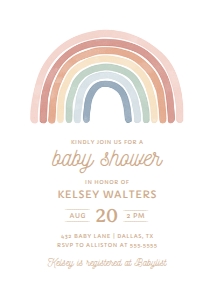 Baby Shower Invitation - Colorful Rainbow - 1027: Baby Shower Invitation - Colorful Rainbow - 1027
