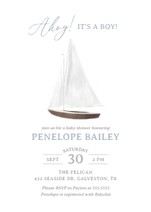 Baby Shower Invitation - Nautical - 1030: Baby Shower Invitation - Nautical - 1030