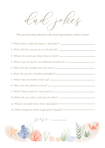 Dad Jokes - Under the Sea - 1002: Baby Shower Games - Under the Sea - 1002