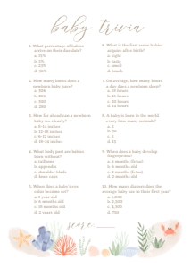 Baby Trivia - Under the Sea - 1002: Baby Shower Games - Under the Sea - 1002