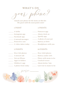 What's on Your Phone - Under the Sea - 1002: Baby Shower Games - Under the Sea - 1002