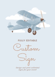 Custom Sign - Biplane - 1028, 9995 design preview