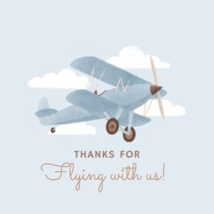 Favor Tag (2x2) - Biplane - 9995: Birthday Bundle (Any Age) - Biplane - 9995