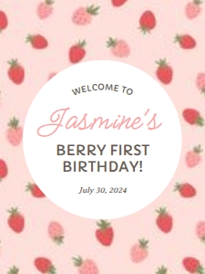Welcome Sign (18x24) - Strawberries - 9980: Welcome Sign - Strawberries - 9980